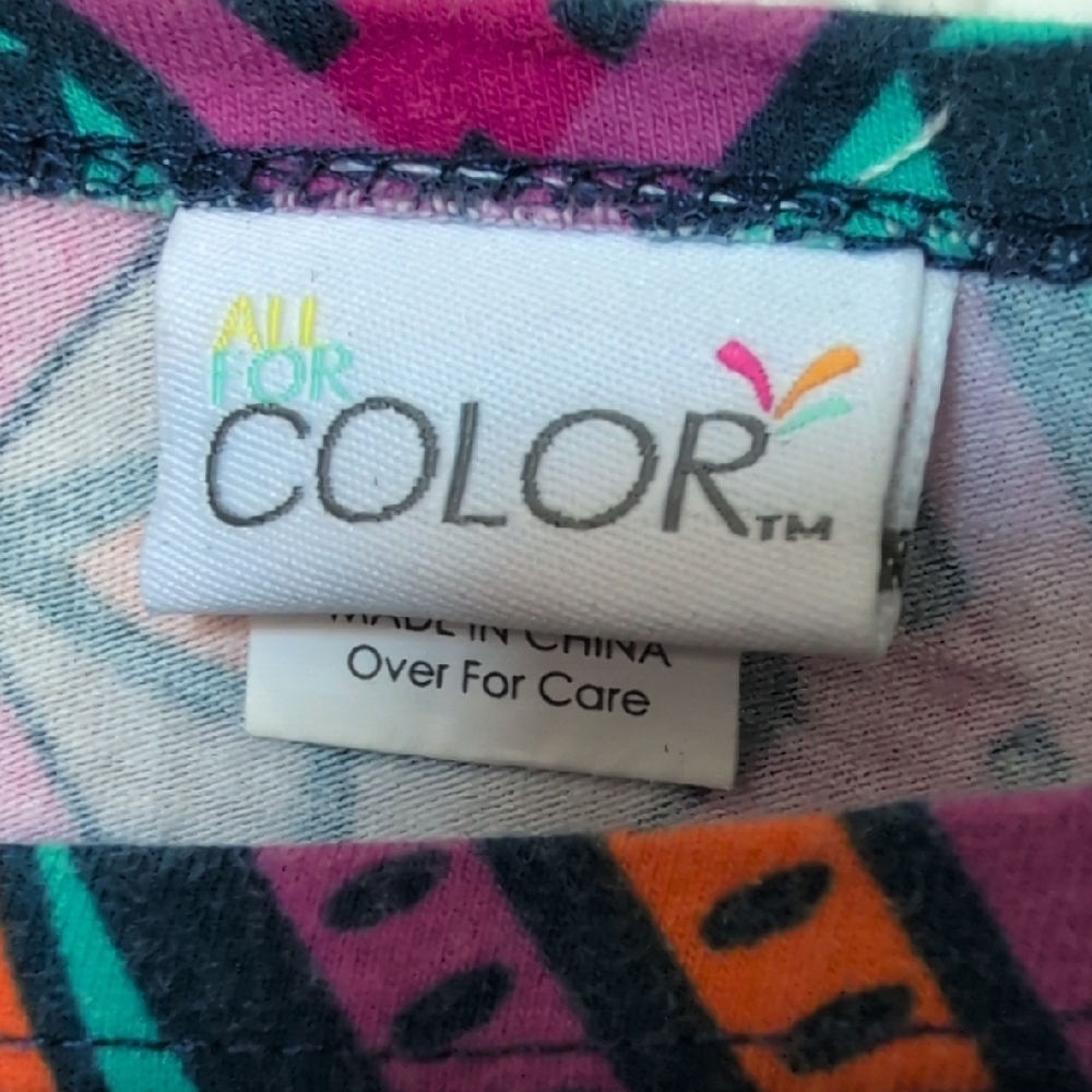 All For Color Multicolor Geometric Long Sleeve Top - Picture 3 of 4